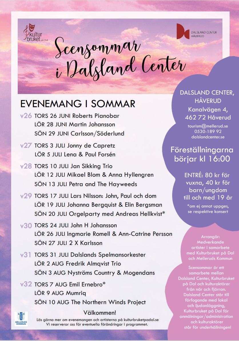 Program Scensommar i Dalsland Center 2025